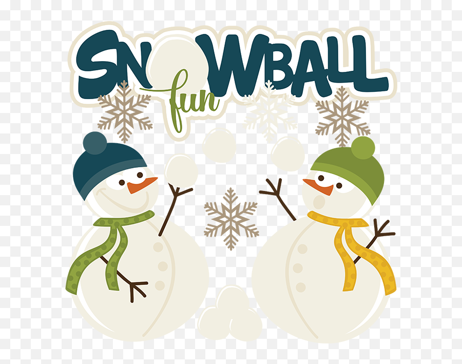 Snowball Fun Svg Snow Files For Scrapbooking Winter - Snowman Snowball Fight Clipart Free Png,Snowball Png