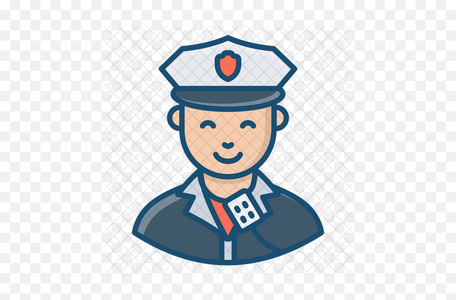 Male Cop Icon Of Colored Outline Style - Police Officer Png,Cop Png