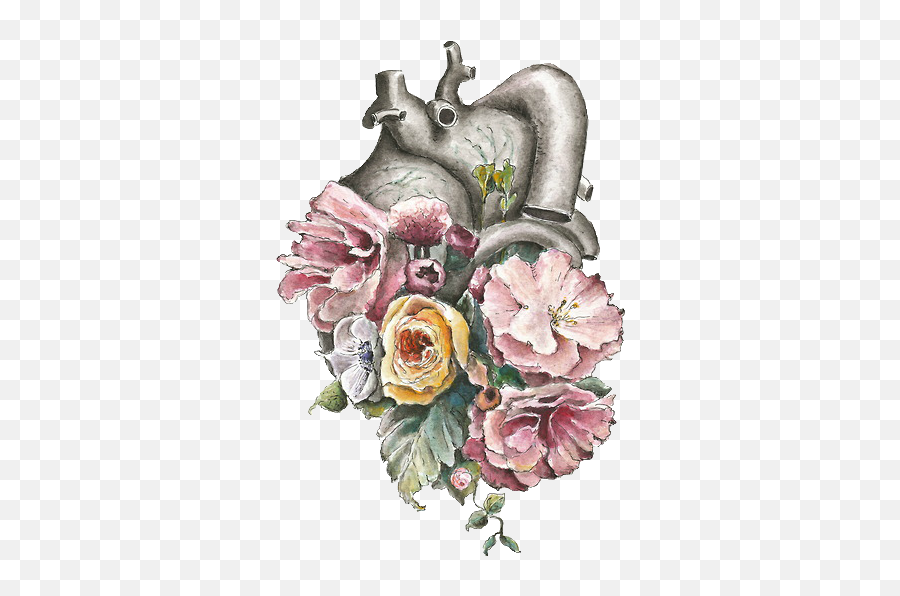 Download Thoughts Of Recovery Nurses With Tattoos - Real Heart With Flowers Png,Human Heart Png