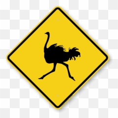 Ostrich Png - Animal Xing Sign Bull Signs 2033407 Vippng Cattle Crossing Sign,Ostrich Png