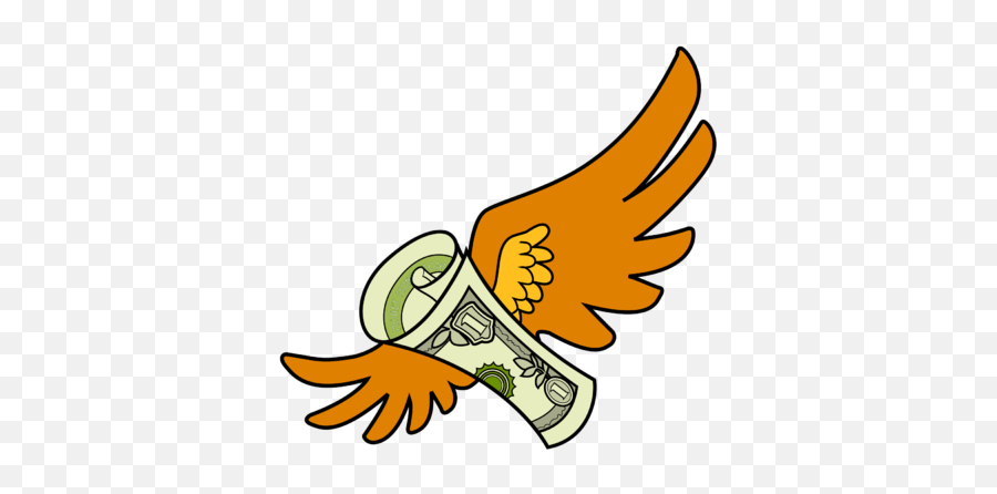 Download Wings Clipart Money - Throw Money Away Clipart Money Bird Clipart Png,Flying Money Png