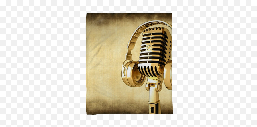 Microphone With Headphones - We Live To Change Headphone And Mic Gold Png,Gold Microphone Png