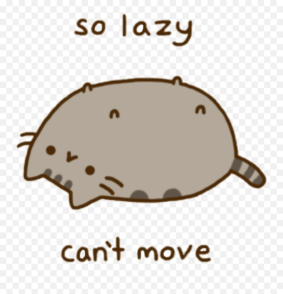 Pusheen Pusheencat Pusheenthecat Lazy - Pusheen So Lazy Can T Move Png,Lazy Png