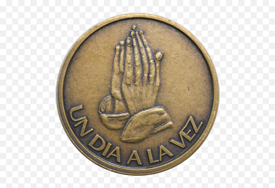 Spanish Antique Bronze Affirmation Token - Sign Language Png,Praying Hands Logo