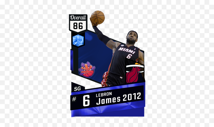 Lebron James 2012 - Nba 2k Bill Russell Pink Diamond Card Png,Lebron James Dunk Png