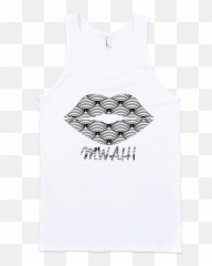 Lip Print Black And White Scales - White Art Monkie Active Tank Png,Lip Print Png
