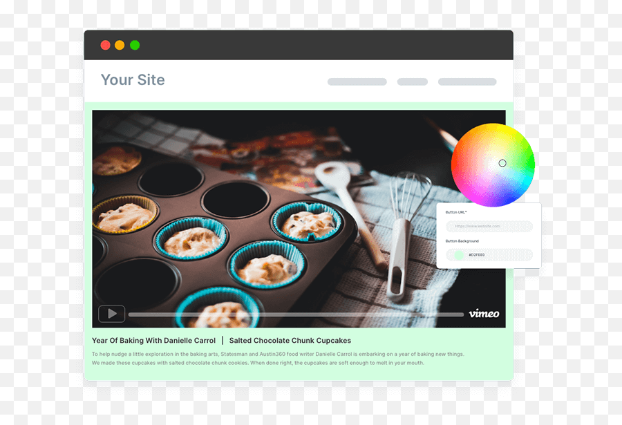 Vimeo Widget Free Video Gallery Widgets For Website - Baking Hd Png,Vimeo Social Icon