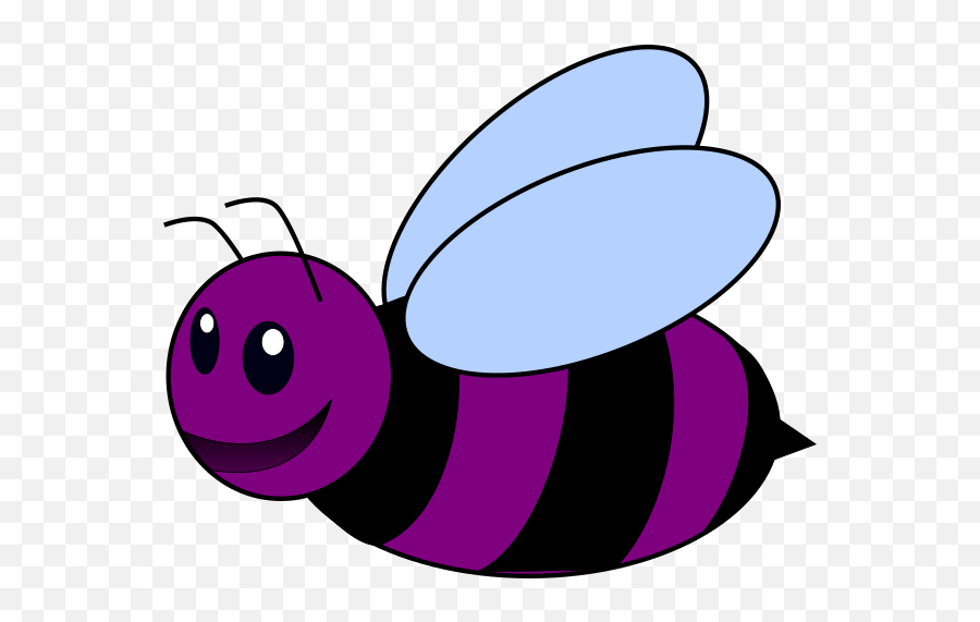Purple Bee Clip Art - Vector Clip Art Online Pink Bumble Bee Vector Png,Cartoon Bee Png