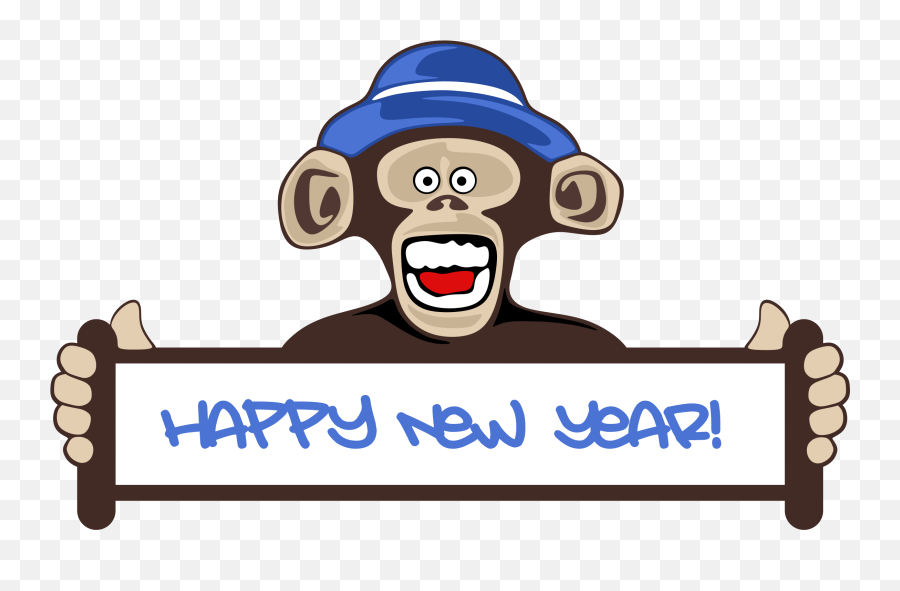 Happy New Year Clipart - Funny Happy Monkey New Year 2019 Png,Funny Png