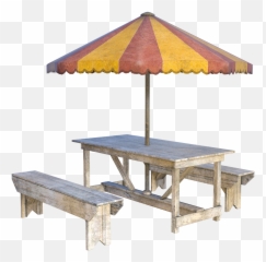 Picnic Table Umbrella Wooden - Garden Png,Picnic Table Png