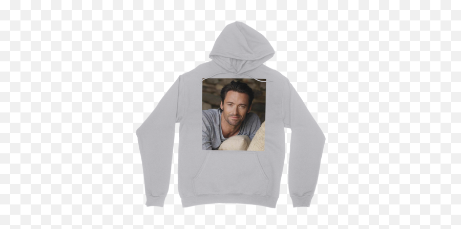 Hugh Jackman Smiling Classic Adult Hoodie - Nicolas Cage Hoodie Png,Hugh Jackman Png