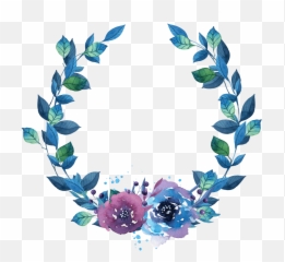 Transparent Watercolor Flower Wreath - Drawings Background png