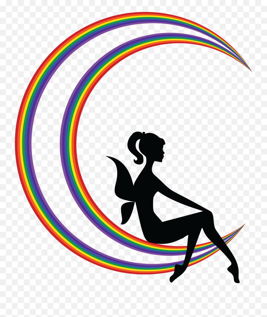 Free Clipart Of A Black Silhouetted Female Fairy Sitting - Fairy On Moon Silhouette Png,Moon Silhouette Png