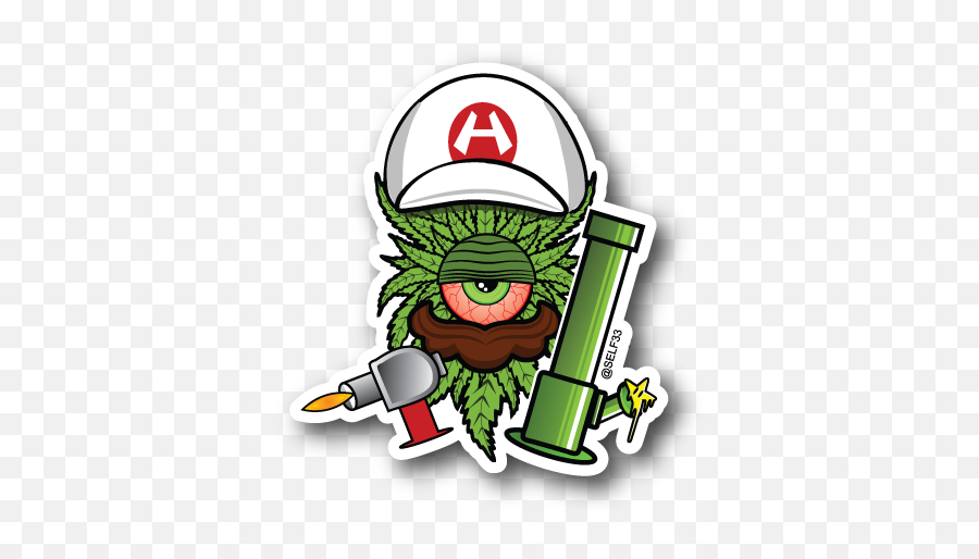 Fire Mario Dab Clops Stickervinyl Stickersmarijuana - Weed Sticker Png,Transparent Dab