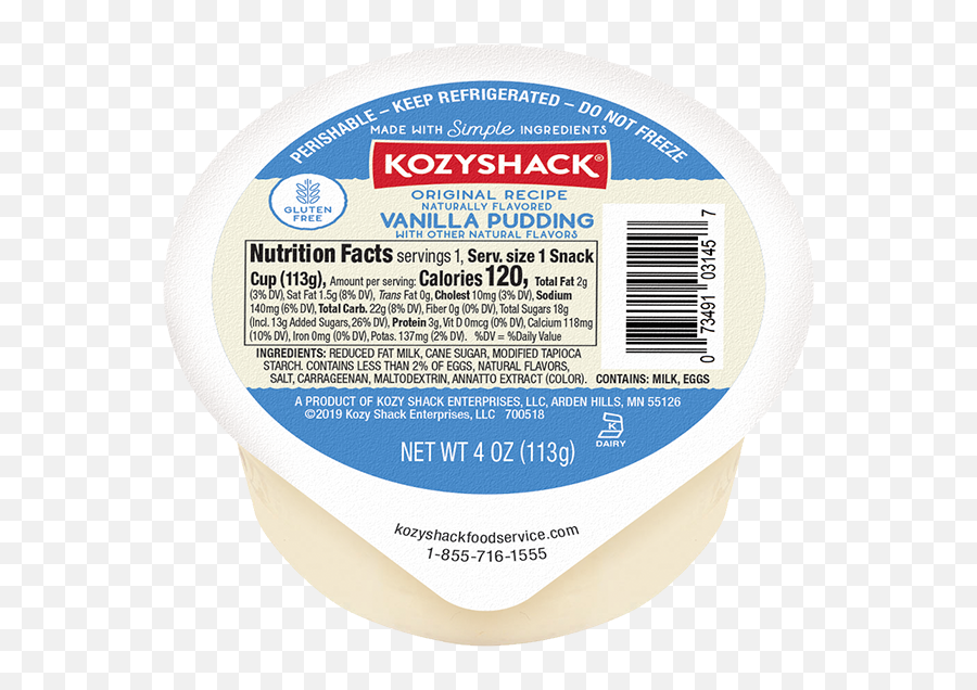 Kozy Shack Vanilla Pudding Land Ou0027lakes Foodservice - Product Label Png,Shack Icon