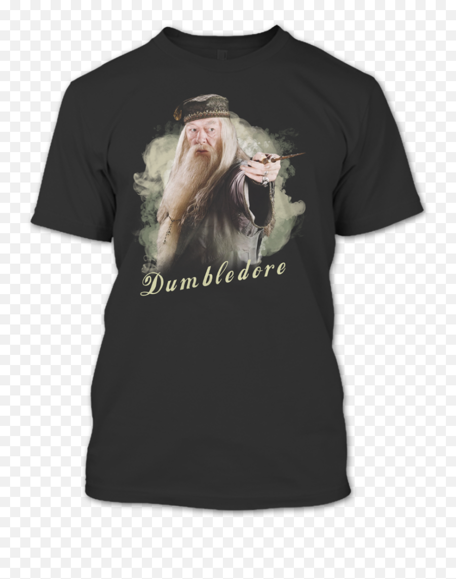 Download Hd A Black T - Shirt With The Shopify Logo Albus Harry Potter Dumbledore Png,Dumbledore Png