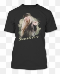 Download Hd A Black T - Shirt With The Shopify Logo Albus Harry Potter Dumbledore Png,Dumbledore Png