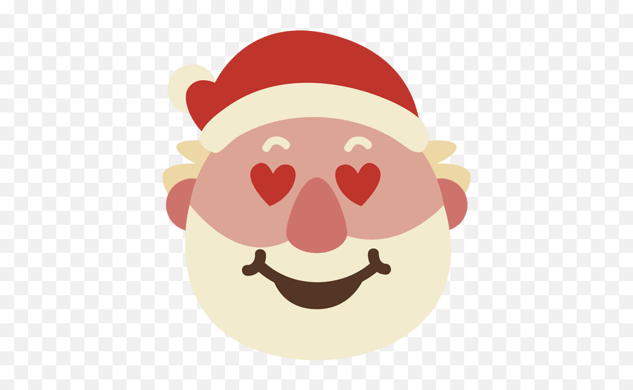 Heart Eyes Santa Claus Face Emoticon 50 - Transparent Png Sad Santa Face,Heart Eyes Emoji Transparent