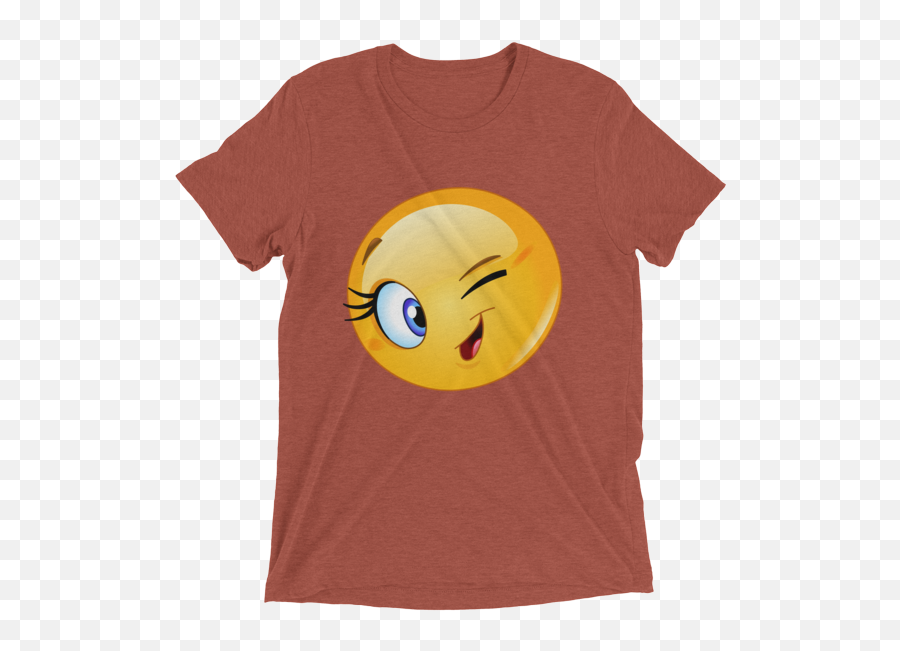 Female Emoji Winking Tshirt Funny Smiley Face Short Sleeve Womenu0027s T - Shirt What Devotion Coolest Online Fashion Trends Smiley Pics For Whatsapp Png,Winking Icon