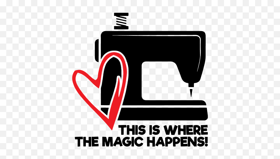 This Is Where The Magic Happens Sewing Machine And Heart Png Free Icon