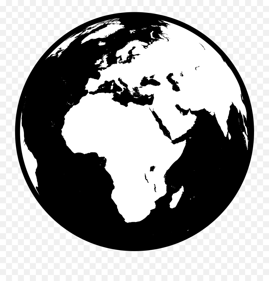 Globe Logo Black And White - Black And White Globe Png,Globe Logo Png
