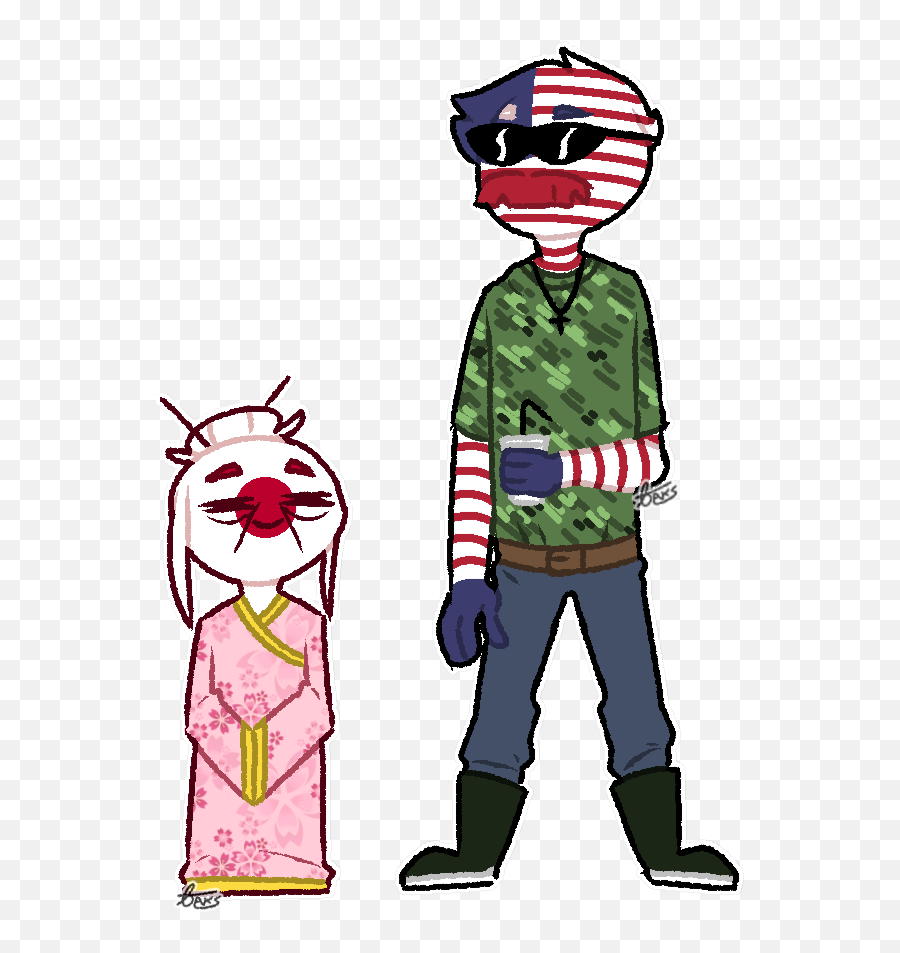 Personal Headcanons For America And Japan Countryhumans - Countryhumans America And Japan Png,Paul Blart Png