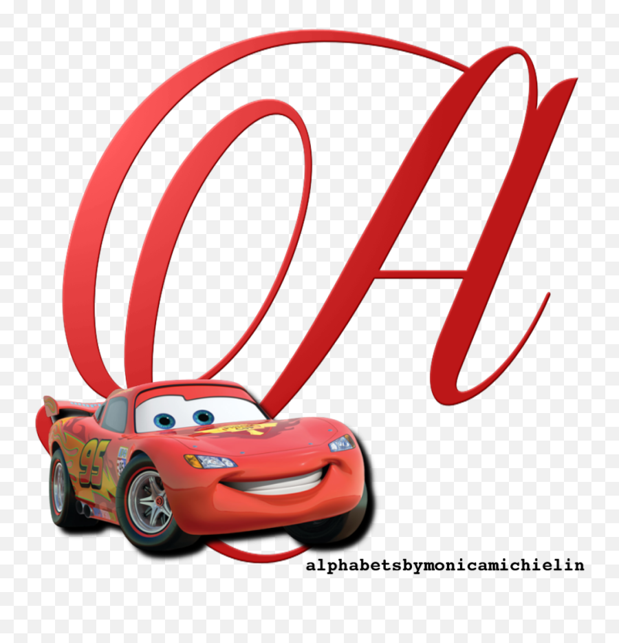 Alphabets By Monica Michielin Red Cars Disney Mcqueen - Shimmer And Shine Alphabet Png,Mcqueen Png