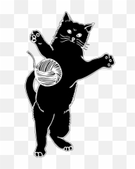 Cat Playing With Ball Of Yarn Clipart - Cat And Yarn Clipart Png,Ball Of Yarn Png