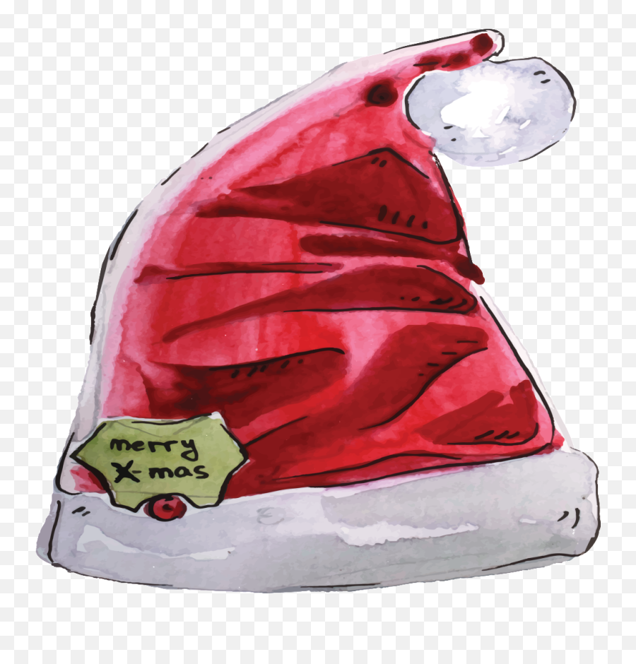 Download Hd Hand Drawn Christmas Hat - Handbag Png,Christmas Hat Transparent