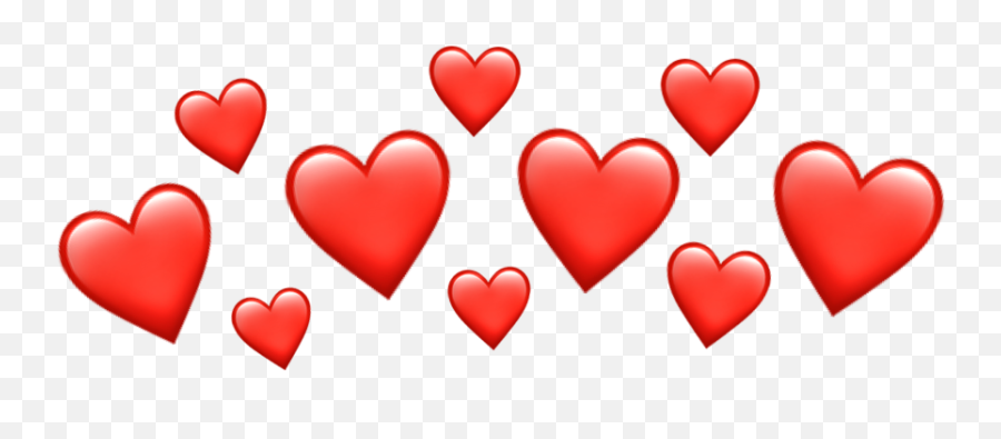 Red Sticker - Orange Hearts Emoji Transparent Png,Red Heart Emoji Png