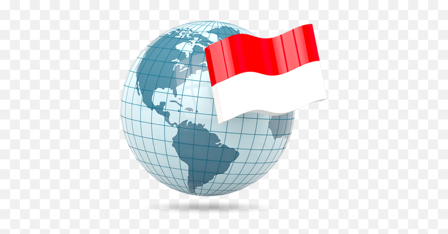 Globe With Flag Illustration Of Indonesia - Singapore In The Globe Png,Indonesia Flag Png