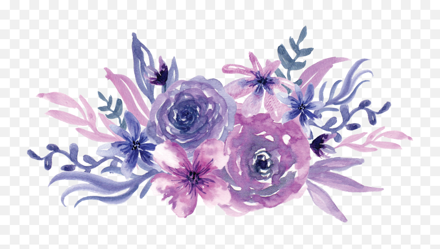 Watercolor Painting Flower Purple - Purple Flower Png Transparent,Lilac Png