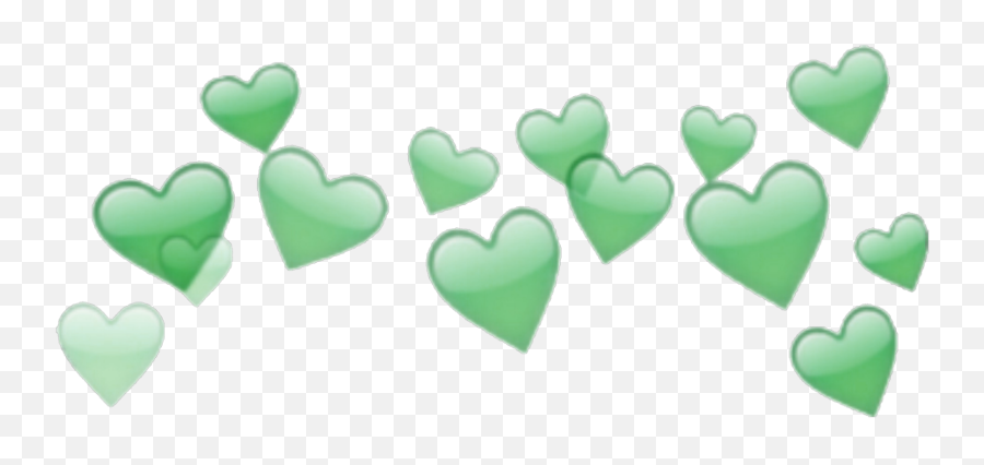Green Mint Heart Crown Emoji Sticker - Snapchat Heart Filter Png,Heart Crown Transparent