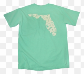Florida Mint Green Pocket Tee Outline Pale Yellow - Short Sleeve png