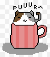 Cat In A Coffee Cup - Pixel Clipart Full Size Art Sans Jacket png