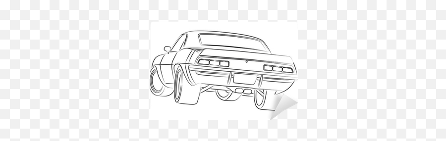 Muscle Car Drawing Wall Mural U2022 Pixers - We Live To Change Muscle Car Drawing Png,Car Drawing Png