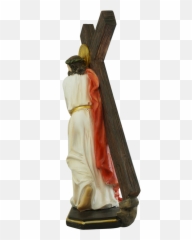 Jesus Statue Carry The Cross - Crucifix png