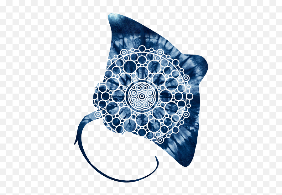 Manta Ray Mandala Indigo Blue Tie Dye T - Shirt For Sale By Decorative Png,Manta Ray Icon