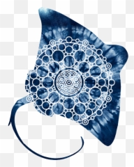 Manta Ray Mandala Indigo Blue Tie Dye T - Shirt for Sale by Decorative png