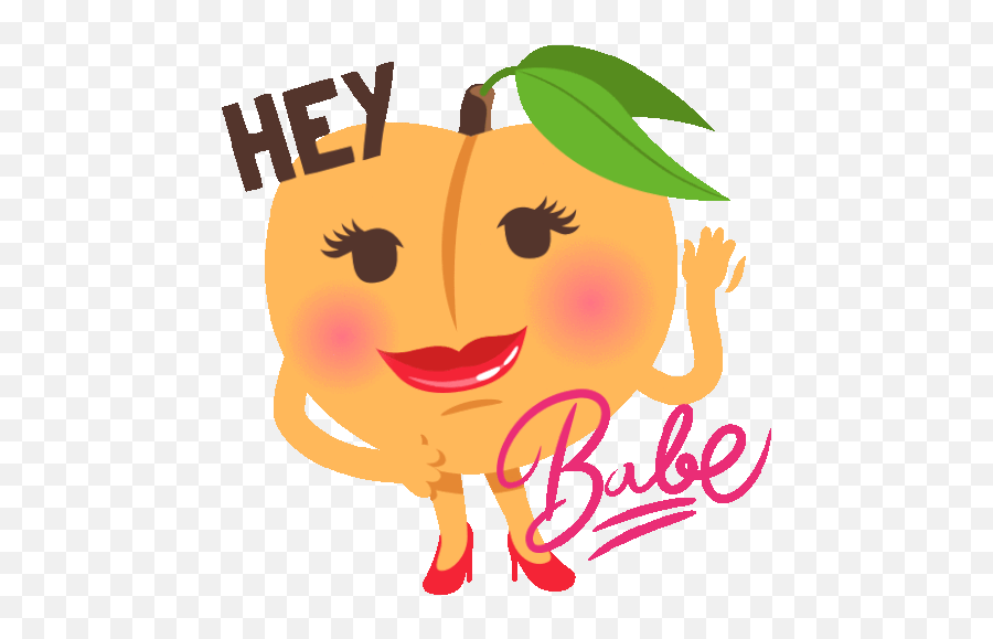 Hey Babe Peach Life Sticker - Hey Babe Peach Life Joypixels Happy Png,Peach Icon