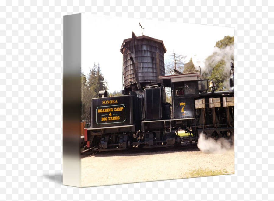 Dscf Water Tower And Steam Train By Timothy Broughton - Roaring Camp And Big Trees Narrow Gauge Railroad Png,Water Tower Png