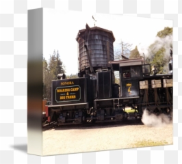 Dscf Water Tower And Steam Train By Timothy Broughton - Roaring Camp And Big Trees Narrow Gauge Railroad png