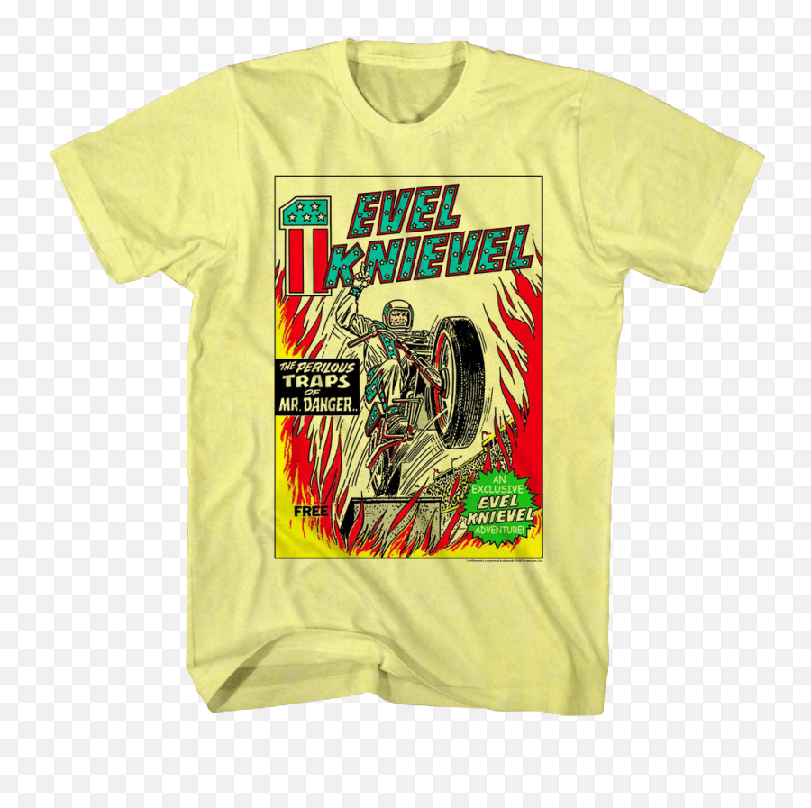 Comic Book Cover Evel Knievel T - Shirt Space Invaders T Shirts Png,Comic Book Explosion Png