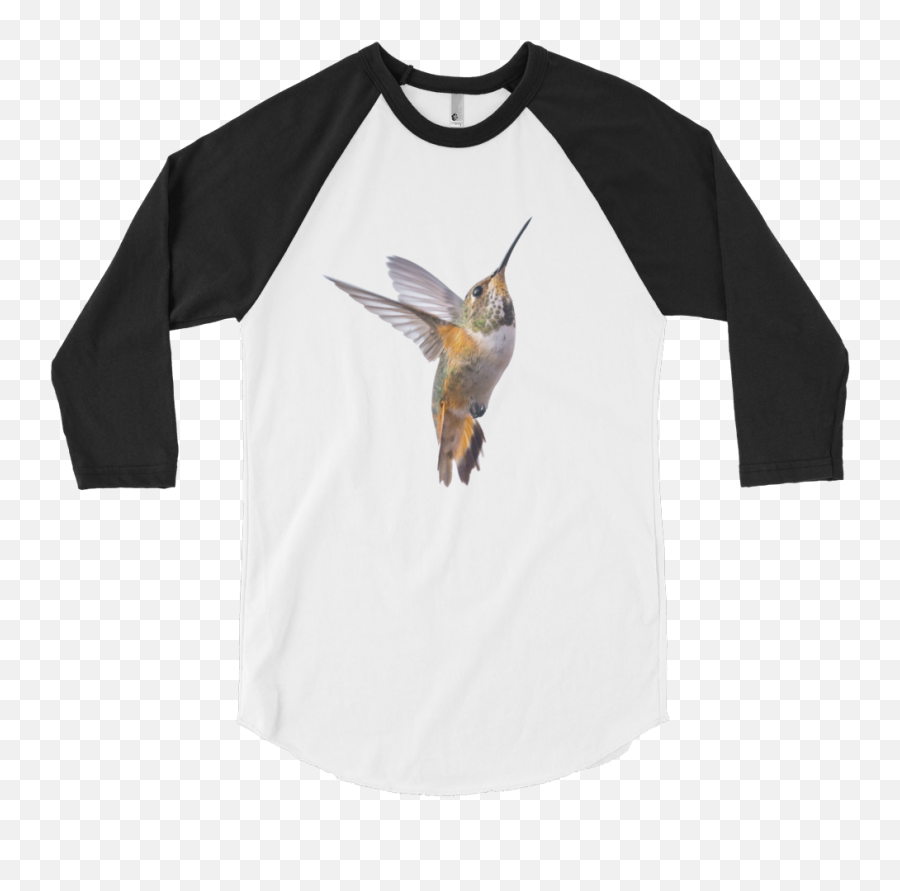 Hummingbird Print 34 Sleeve Raglan Shirt - Endangeredanimalsco Raglan Sleeve Png,Hummingbird Transparent