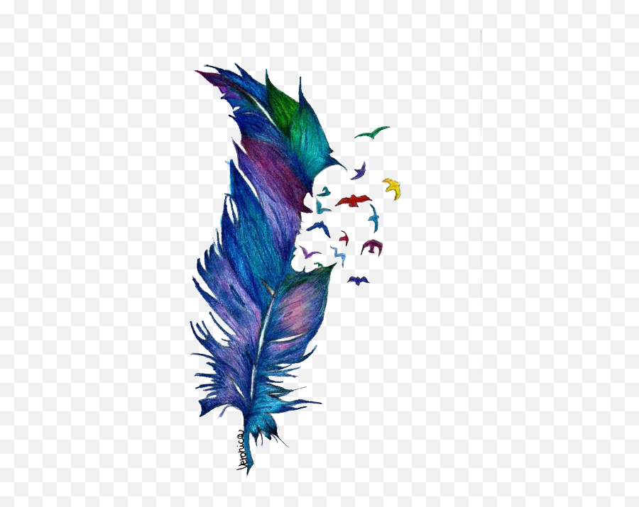Watercolor Painting Tumblr Tattoo - Feather Watercolor Png,Feather Transparent Background