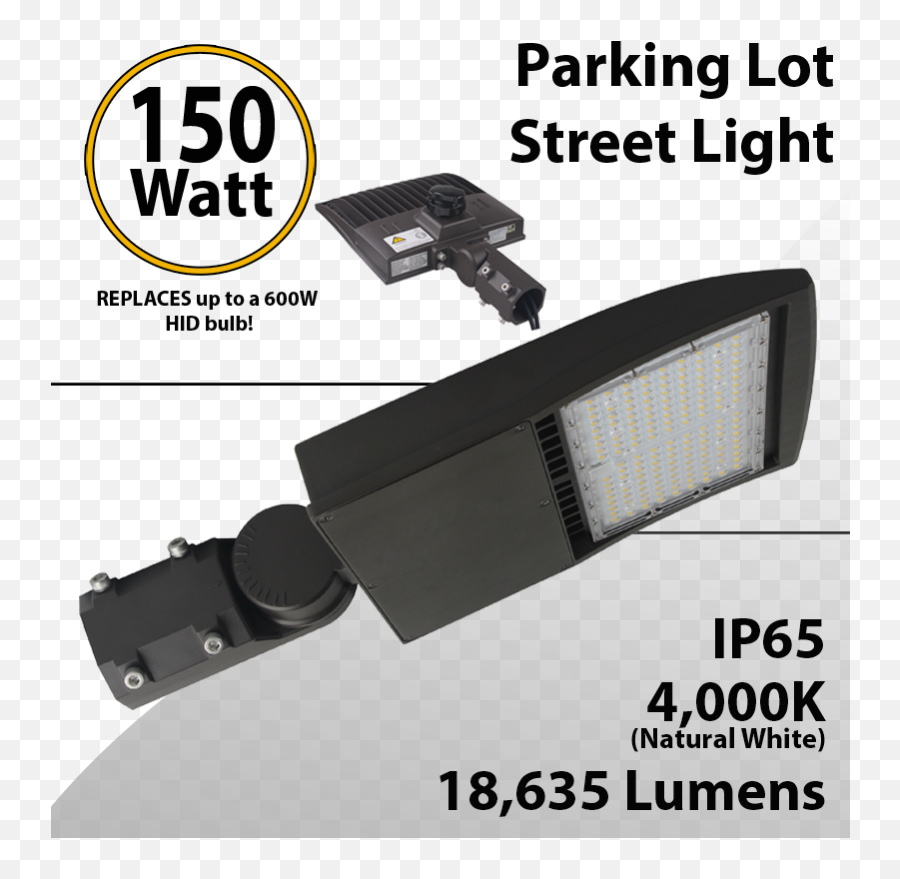 Led Street Light Parking Lot 150w 18635lm 4000k Ul Ip65 Dlc - Light Fixture Png,Street Lights Png