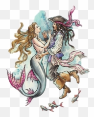 Mermaid Scales Lovers Pirate Jacksparrow - Jack Sparrow Pirates Of The Caribbean Mermaid 2019 Png,Mermaid Scales Png