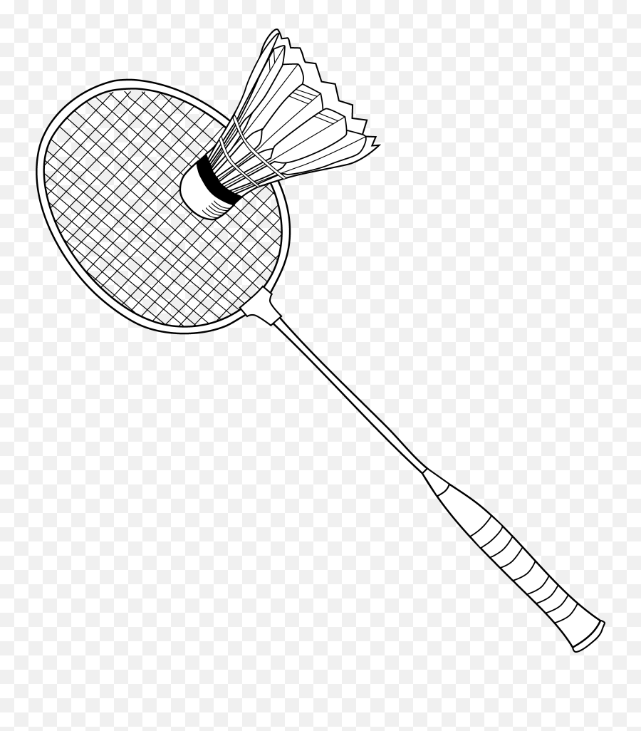 Badminton Drawing Racket Transparent - Badminton Clipart Black And White Png,Badminton Racket Png