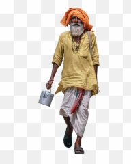 Indian Old Man Walking Png - Full Size
