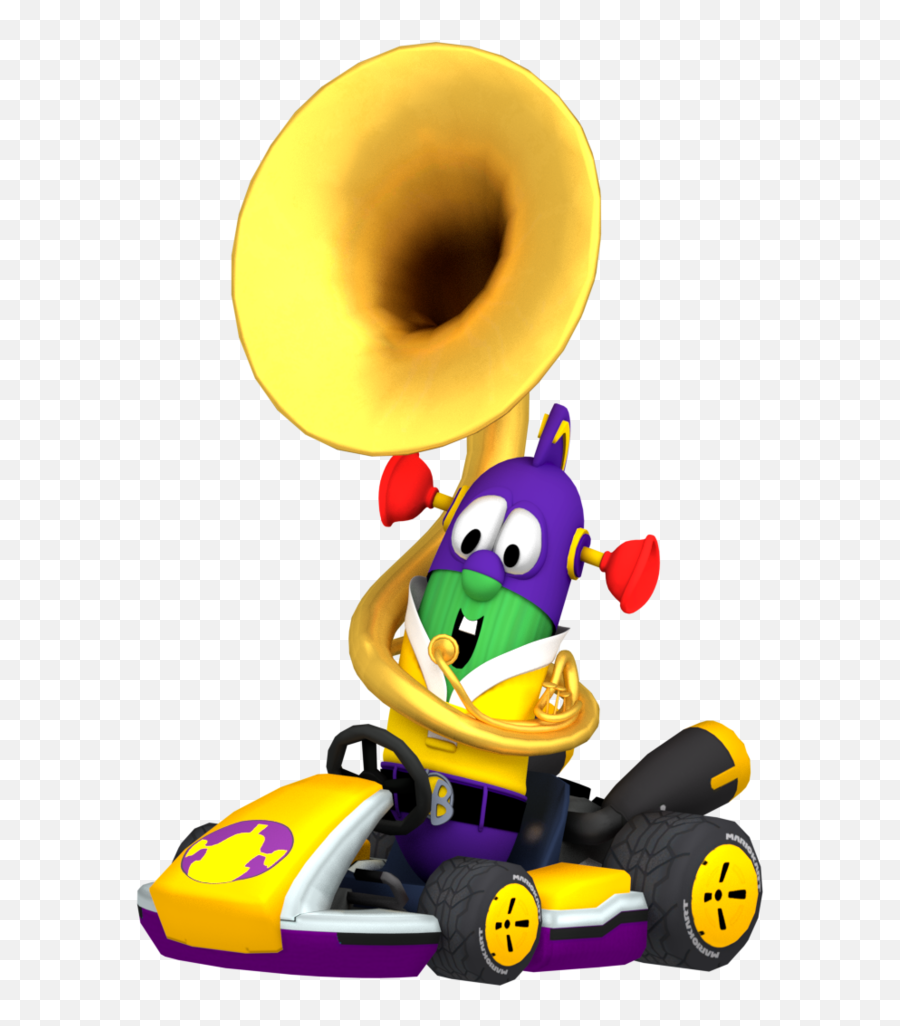 Jpg Black And White Download Larryboy Playing In Kart - Mario Kart Larry Boy Png,Mario Kart 8 Png